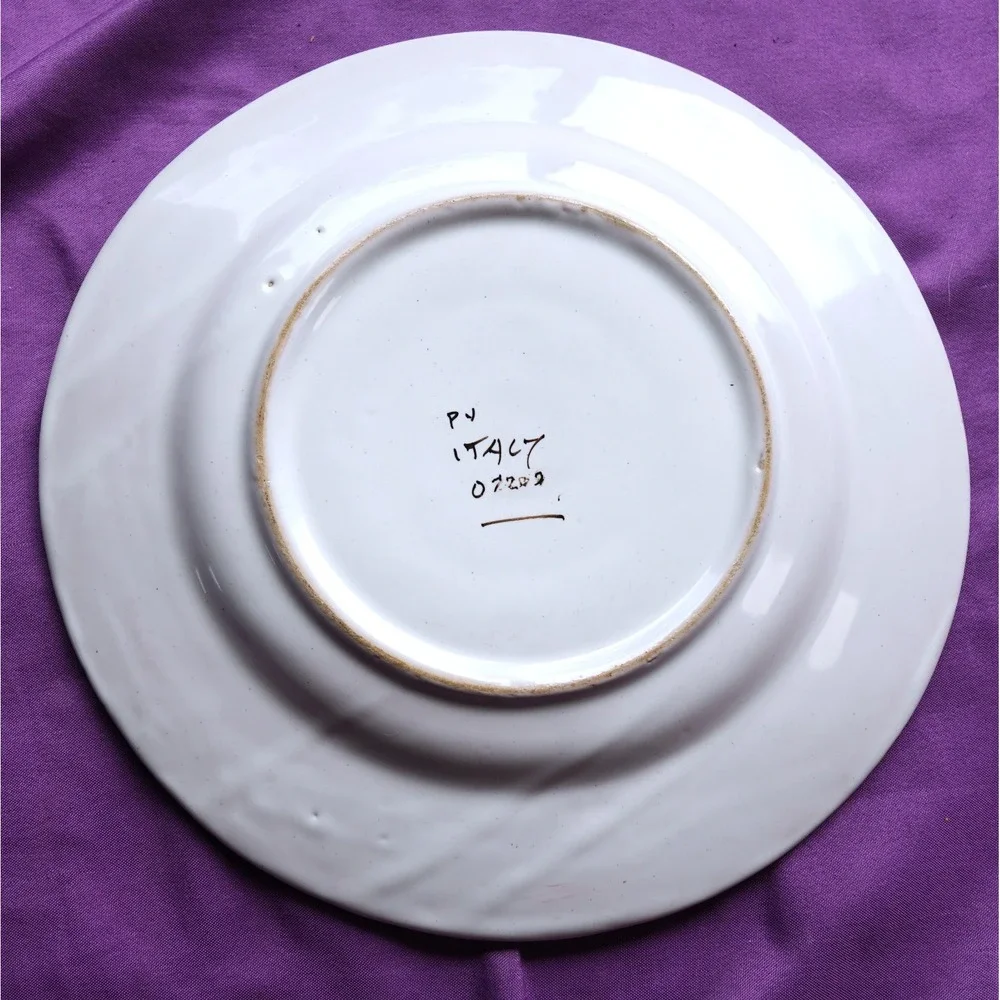 Vintage PV Deruta Italy Singing Red ROOSTER Peasant Valley Salad Plate 8